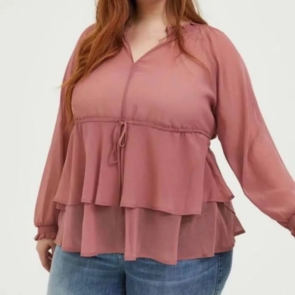 Torrid Tiered Ruffle Top Size 3 (22/24)